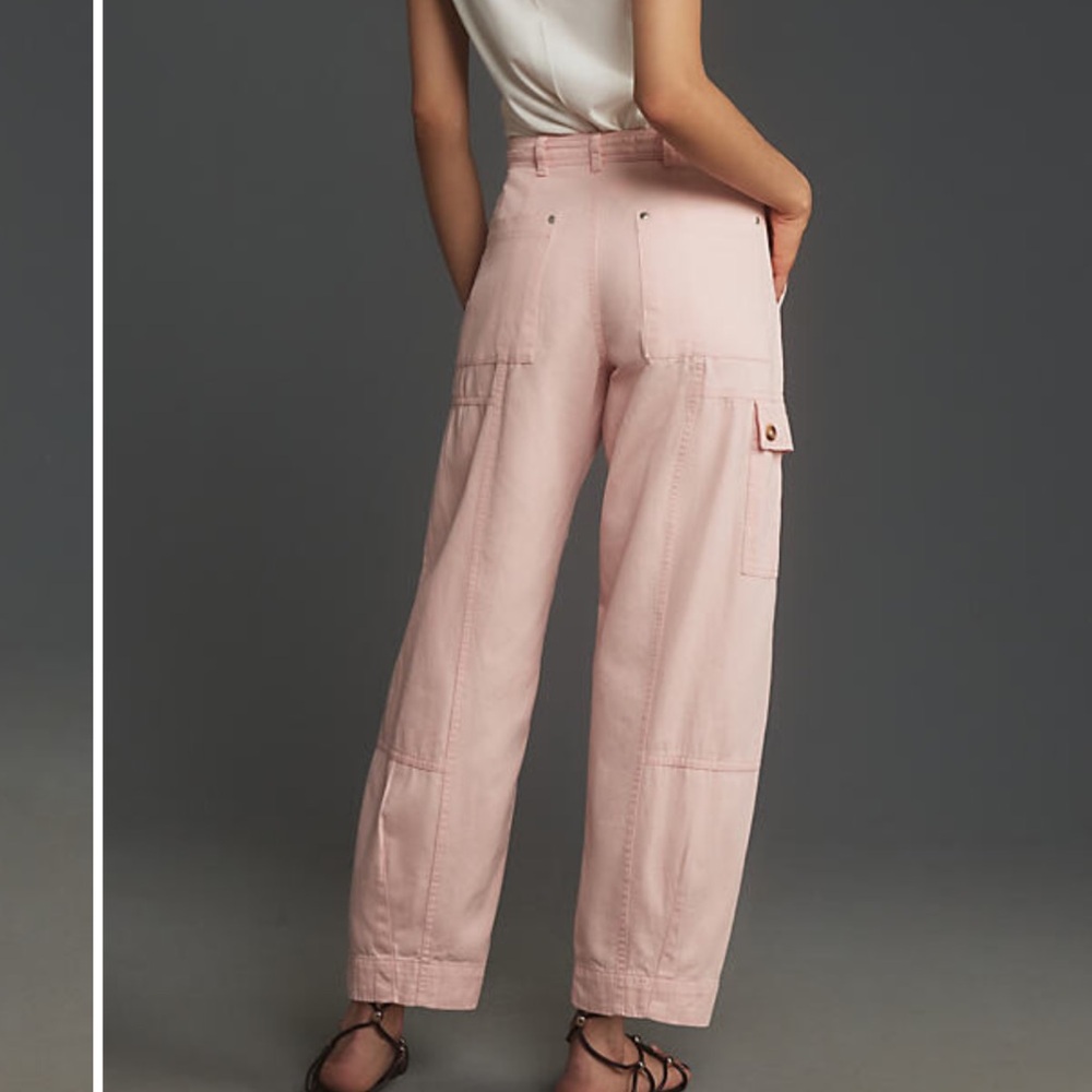 Anthropologie The Carson Barrel Leg Pants in Pink - Picture 4 of 12